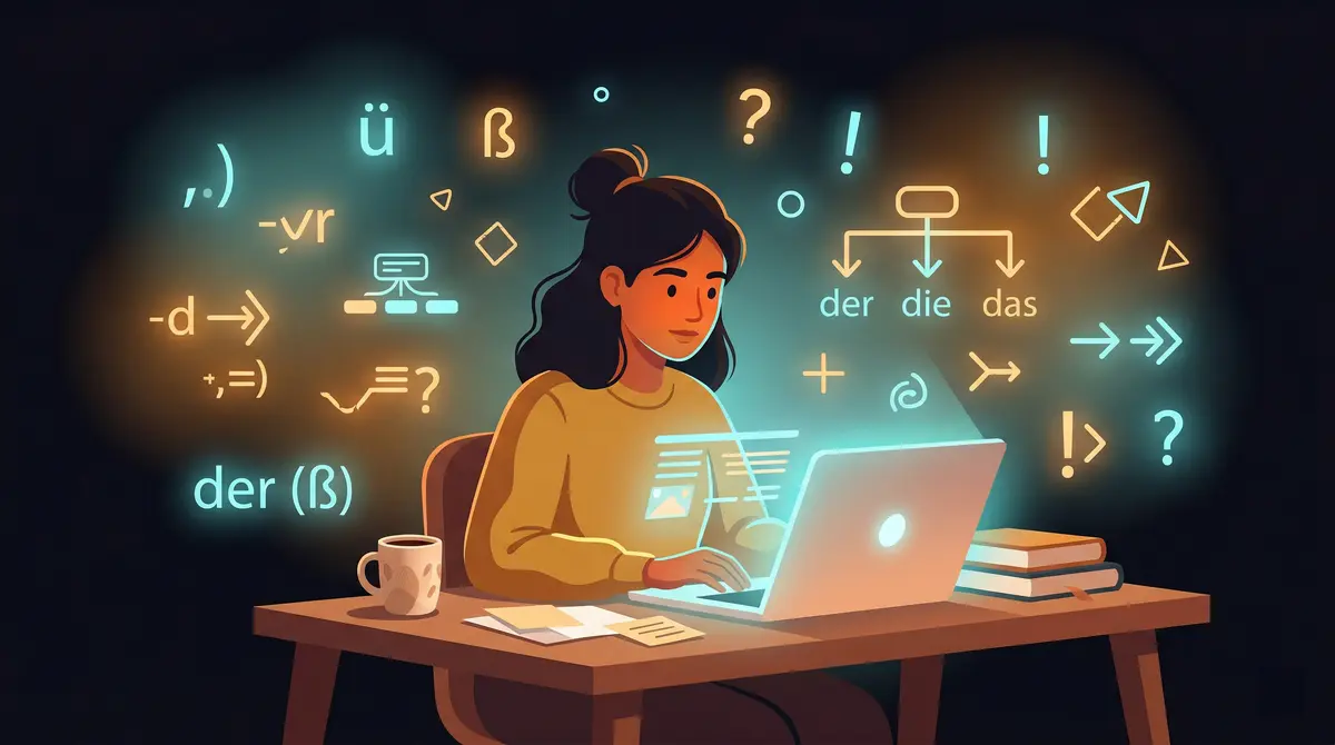 Illustration of learning German